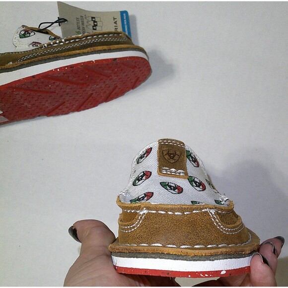 New NWT Ariat Womens Caramel With Ariat Mexico Print Cruiser Loafer Brown Flag - Picture 7 of 8